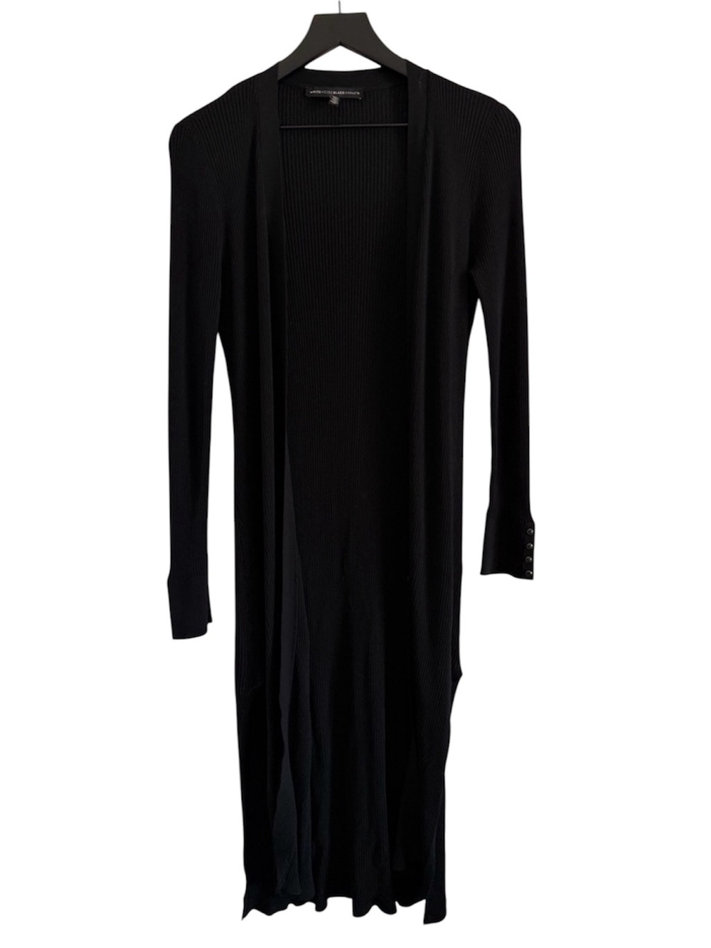 white house black market long ribbed open-front duster